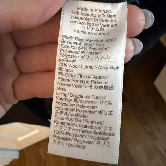 J. Crew Black peacoat with Faux Fur Collar - Picture 3 of 6